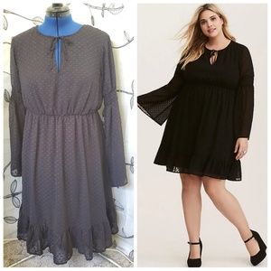 Torrid - Black Textured Skater Dress